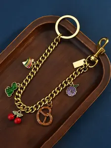 Cherry Strawberry Bag Charm Chain, Women's Handbag Accessory, Carrot Dinosaur Crossbody Bag Keychain, Purse Hanging Decoration, Stylish Playful Charm, Bag Pendant