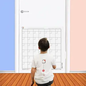 Smarty Dots | CALENDAR Dry Erase Without A Trace FlexiBoard Glueless Optically Transparent Truly Repositionable Flexible Thick Premium Quality Any Surface Made in The USA (28x29)