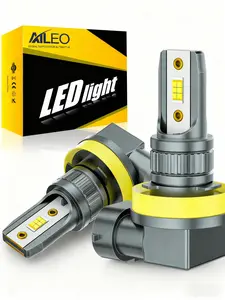 AILEO 2 Pcs H8 H9 H11 H16(JP) LED Headlamp No Fan 6500K 18000LM  80W CSP Chips 450% Brighter Than Halogen Plug and Play Led Headlight Bulb