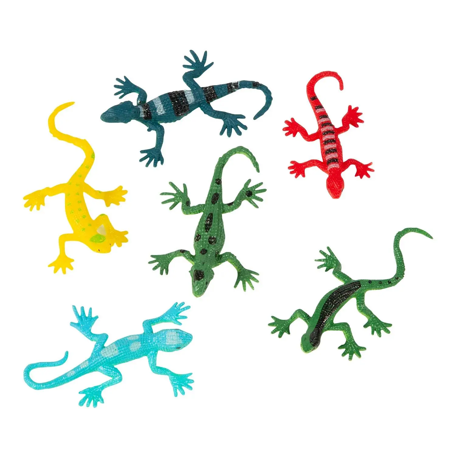 Vibrant Mini Lizard Assortment - 48 Pc. Colorful Plastic Toys