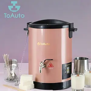 ToAuto wax melter 6L Pink/Black for DIY candle makers with a faster wax outlet and precise temperature control, not easy to clog and easy to clean, pink adds more personality Joyful  Candle making diy tools and gadgets for him/her