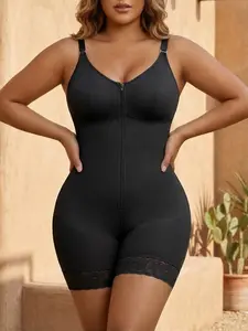 1 PC Women’s Front Zipper with Inner Hooks Design Colombian Fajas Bodysuit, Fajas Colombianas Shapewear, Adjustable Straps Body Shaper, Tummy Control and Butt Lifting, Stretchy Shapewear, Breathable for Everyday Wear and Gym Fitness
