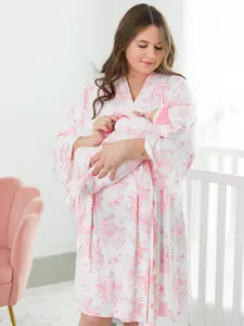 Butterfly Garden Toile Maternity Robe