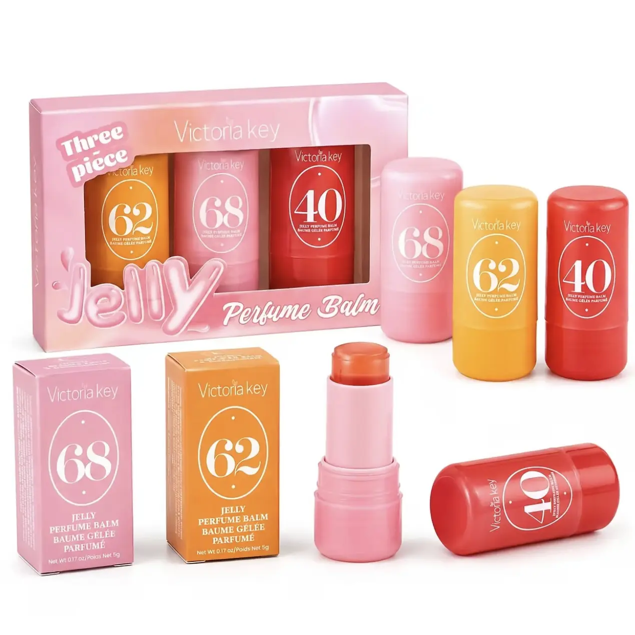 3pcs/set Portable Number‑Coded Solid Perfume Balm Gift Set, Long Lasting Mild Scent Travel‑Friendly Solid Fragrance Kit Hand Gift for Daily & Festival Gifting,sohochic