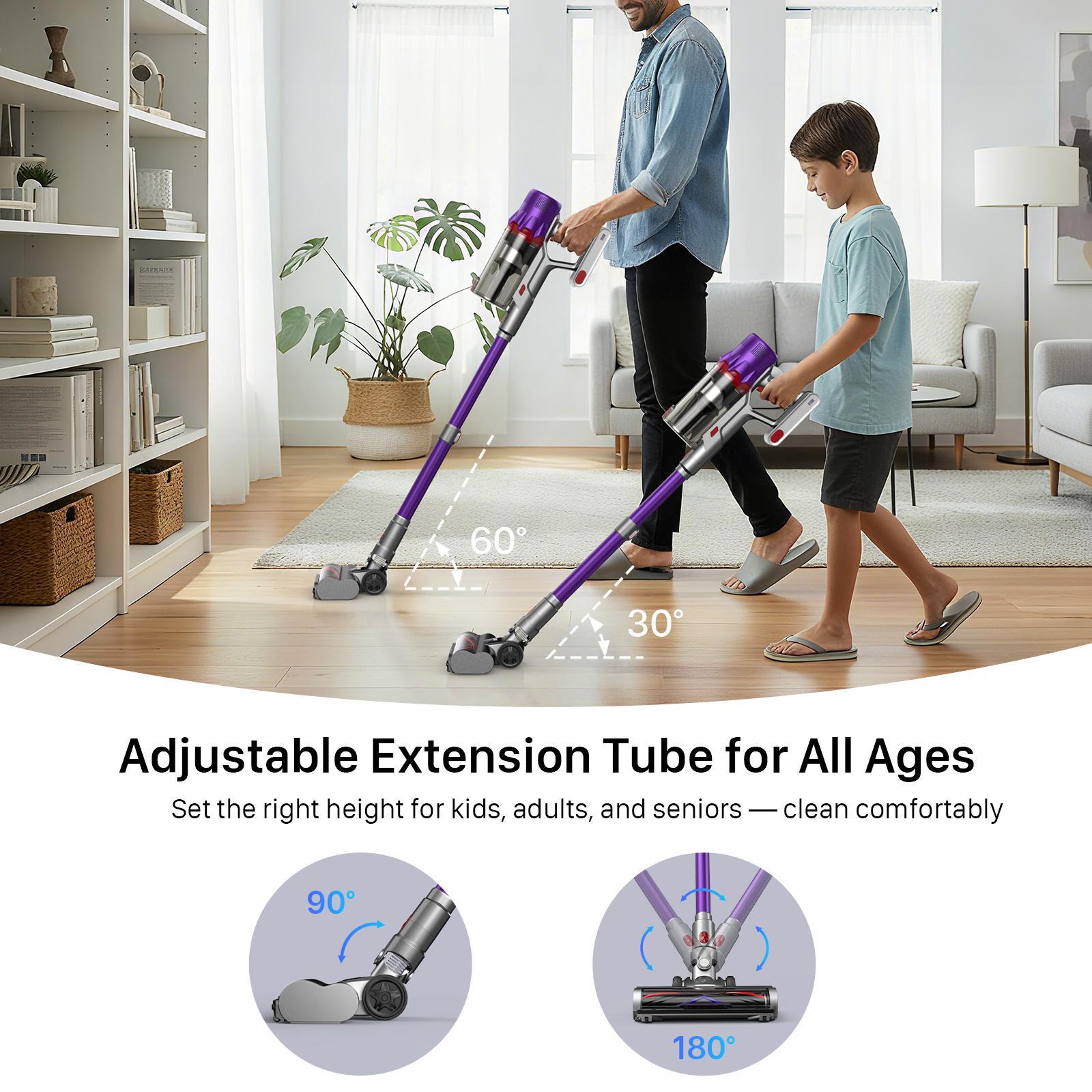 CUZMOK Cordless Vacuum Cleaner,45-Min Runtime 180W Powerful Suction,Self-Standing Stick Vacuum Cleaners with HEPA Filter for Home,Lightweight,Powerful Suction,Anti-Tangle Brush, LED Light,Detachable, for Carpet/Floor/Pet Hair/Car#Summervibes CUZMOK Cordless Vacuum Cleaner,45-Min Runtime 180W Powerful Suction,Self-Standing Stick Vacuum Cleaners with HEPA Filter for Home,Lightweight,Powerful Suction,Anti-Tangle Brush, LED Light,Detachable, for Carpet/Floor/Pet Hair/Car#Summervibes