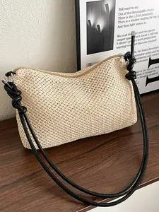 Pure Color Simple Stylish Travel Vacation Versatile Elegant Shoulder Crossbody Bag, Perfect for Daily Use and Special Occasions