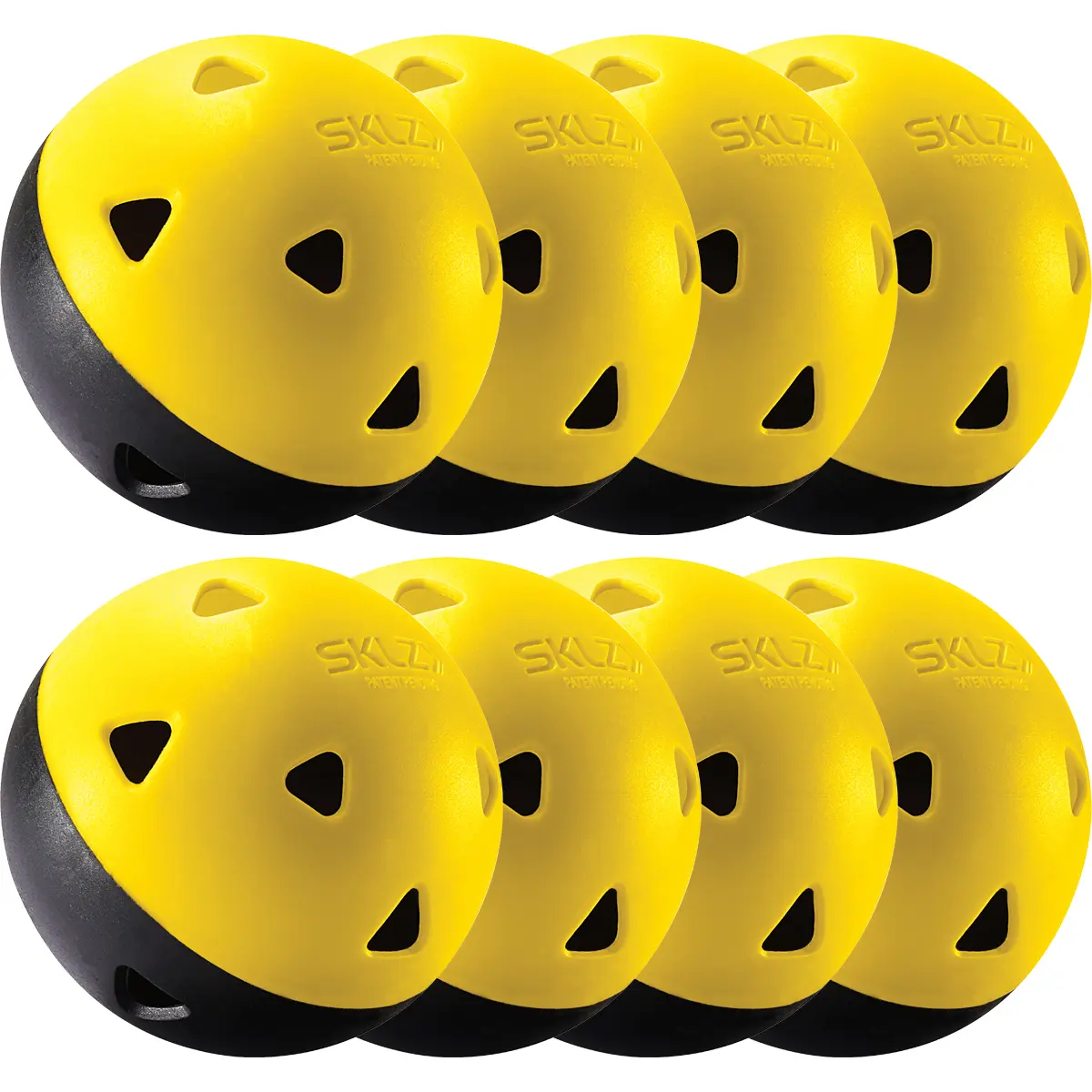 SKLZ High Quality Impact Practice Softballs, 8-Pack - Black/Yellow, Swing & Batting Training Design for Enhanced Contact