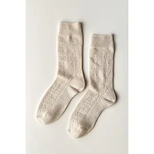 Modal Eyelet Socks in Oyster