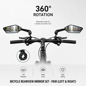 Bicycle Rearview Mirrors, Bike Accessories, 360-Degree Rotatable Wide-Angle Safety Mirrors, Universal Handlebar Installation for Mountain Bikes