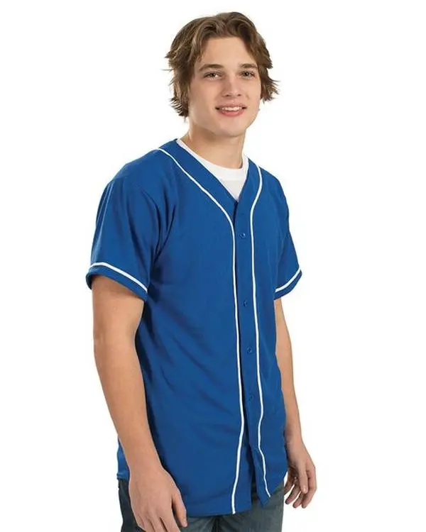 Augusta Sportswear - Wicking Mesh Button Front Jersey with Braid Trim - 593
