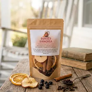 Handcrafted Sunset Sangria Simmer Potpourri - Citrus Spice Orange Cranberry Blend, All Natural Potpourri, Home Scent Freshener, Citrus Scent Option with No Synthetic Oils