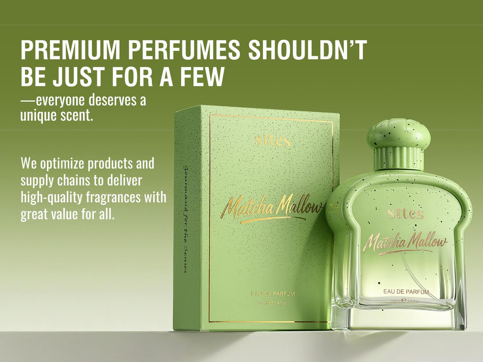 sttes Matcha Mallow Unisex Eau de Parfum, Sweet Green Tea Creamy Gourmand Scent with Matcha Blend, Marshmallow, Vanilla & Musk, Long-Lasting Everyday Daily Wear Fragrance Spray, 100ml/3.4 fl oz, Everyday Perfume, Daily Wear Perfume sttes Matcha Mallow Unisex Eau de Parfum, Sweet Green Tea Creamy Gourmand Scent with Matcha Blend, Marshmallow, Vanilla & Musk, Long-Lasting Everyday Daily Wear Fragrance Spray, 100ml/3.4 fl oz, Everyday Perfume, Daily Wear Perfume