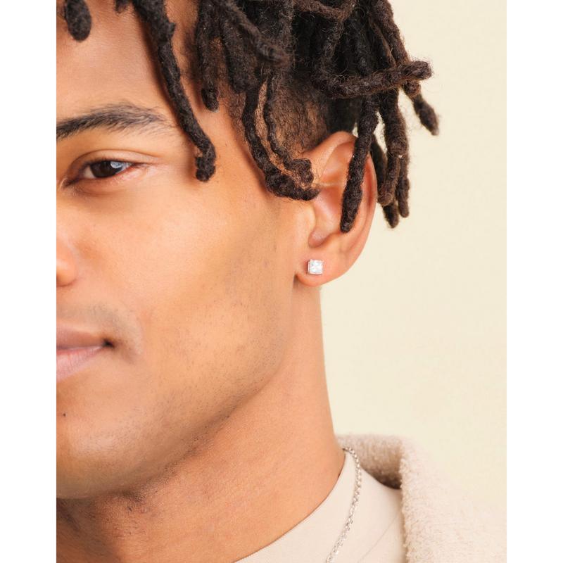 JAXXON - Square Stud Earrings - Silver