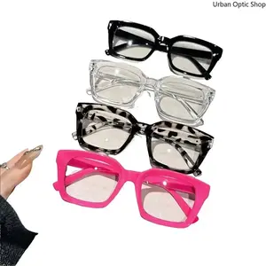 4-Pack Square Blue Light Glasses | Full Transparent Anti-Eyestrain Eyewear