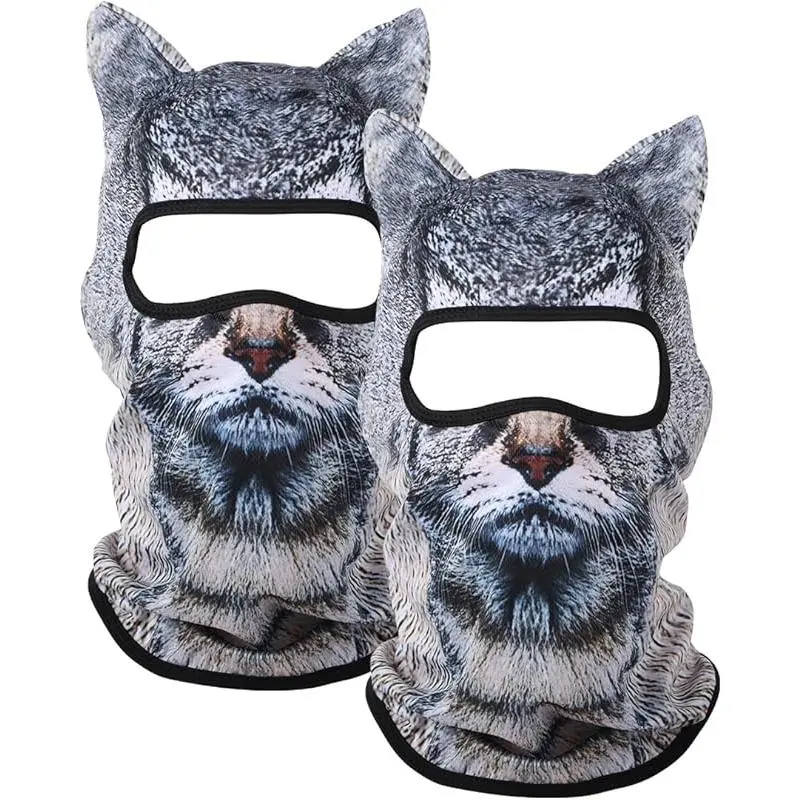 3D Cat Ski Balaclava Sheisty Face Mask with Ears Cute Animal Ski
