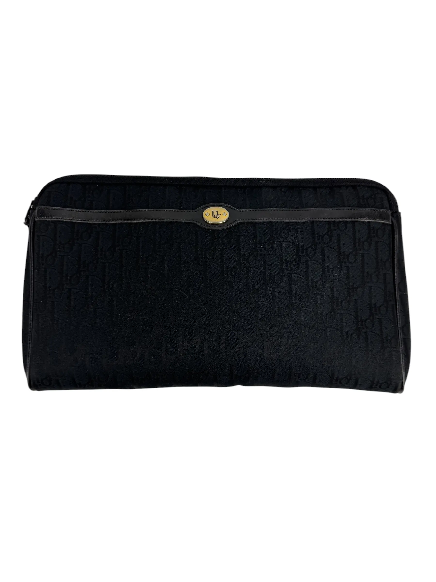 Pre-owned Dior Canvas Clutches & Wristlets Christian Black Trotter Clutch