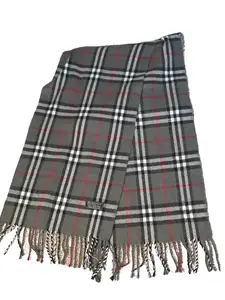 Pre-owned Burberry Gray 100% Gray Lambswool Scarf