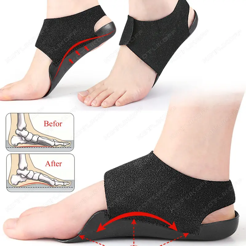 Premium Arch Support Insoles for Flat Feet Relief Plantar Fasciitis Pain Orthotic Inserts Shock Absorbing Comfort for Work Boots Athletic Shoes All Day Black Footwear
