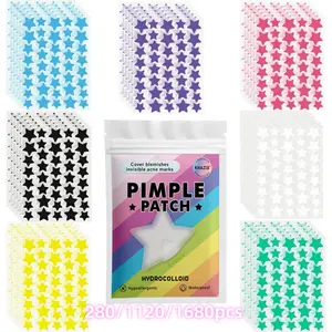 Colorful Star-Shaped Hydrogel Patches, Soft Non-Irritating, Daily Facial Use, Long-Lasting Adhesive, Personal Care, 280/1120/1680 Pcs