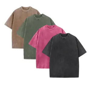 3-Pack Men's Oversized Heavyweight Cotton T-Shirts Vintage Acid Wash Baggy Gym Black Tees