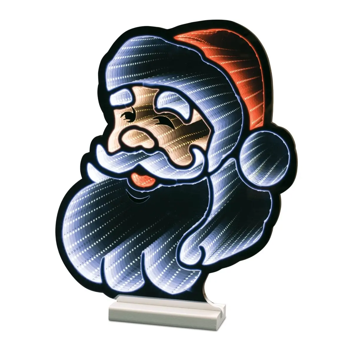Melrose 95913DS 16-in. Acrylic UL-Plug Santa Ekkolight with LED Lights, Red & White Traditional Holiday Ornament, Home Supplies, Glowing Luminous Christmas Decor, Light-Up Illuminated Jolly Home Accent
