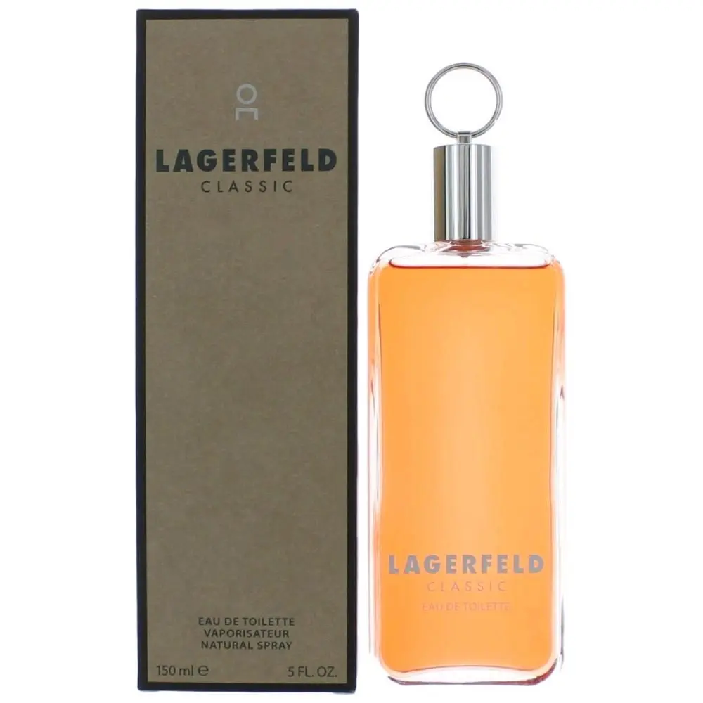 LAGERFELD Classic Eau de Toilette for Men, Authentic Fragrance Spray, 5.0 fl oz / 150 ml Bottle, Single Item, 150Ml