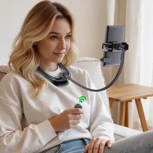 Phone Holder for Bed: Hands-Free E-Reader Stand with Remote Page Turner for Reading, Flexible Gooseneck Mount for Kindle, ,  for Bed, Sofa & Travel