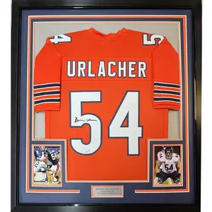 No Framed Facsimile Autographed Brian Urlacher  Chicago Orange Reprint Laser Auto Football Jersey