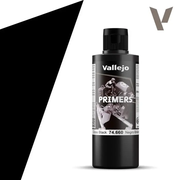 Vallejo VJP74660 Model Color Primer Gloss Black Paint - 200 ml
