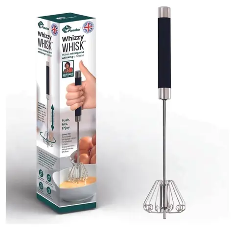 Piranha Whizzy Whisk, Handheld, Manual , Push Whisk with 10 Aerating Holes