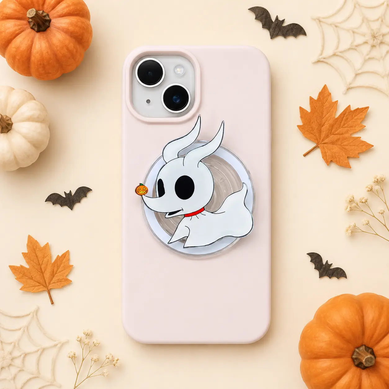 Cute Ghost Dog Pumpkin MagSafe Phone Grip – Spooky Puppy Magnetic Phone Holder & Kickstand – Halloween Dog Lover Gift