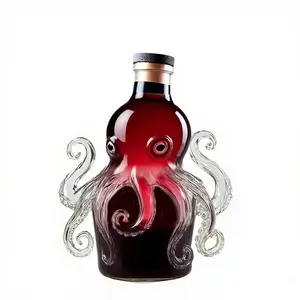 Octopus Decanter – Whiskey and Red Wine Decanter – Artistic sculpture-style octopus decanter; an exquisite glass showpiece and creative marine-themed ornament; perfect as a Christmas gift for a boyfriend or husband, or as a unique gift for men.