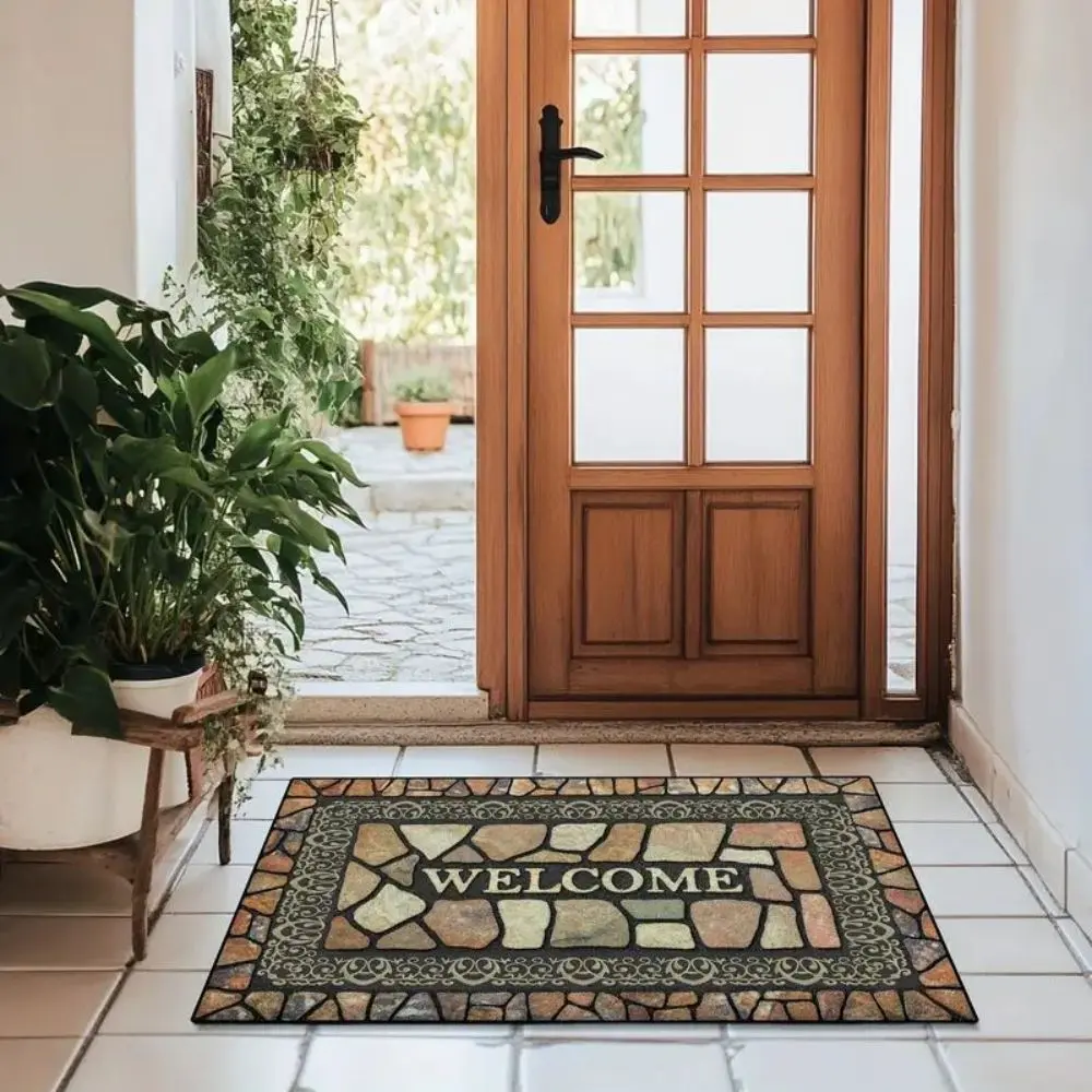 Modern Geometric Print Rectangular Welcome Home Doormat - Waterproof, Non-Slip Durable Decorative Entrance Mat, Geometric Floormat for Home Supplies, 4 Styles