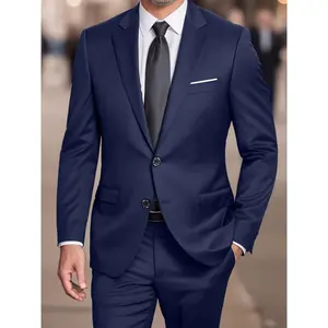 Wool Blend Men's Suit Jacket & Pants Set - Warm Winter Formal Wear for Office & Events