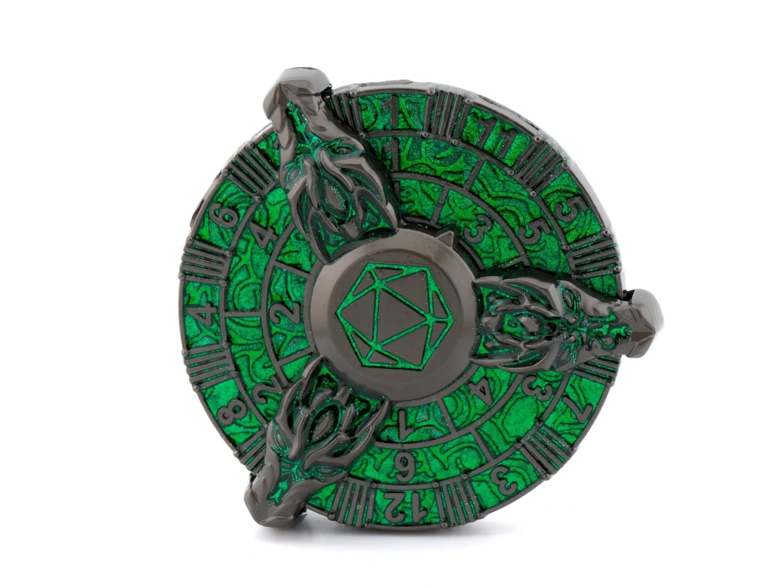 3-Headed Dragon Metal Spinning Polyhedral Dice Set, 7-in-1 for DnD RPG Games