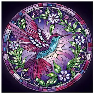 Hummingbird Pattern Special Shape DIY Diamond Arts Colorful Painting Kit without Frame, DIY 5D Diamond Arts Painting Kit for Beginners, DIY Crafts for Home Decor, Diamond Painting Kits