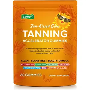 Tanning Gummies Accelerator - Sunless Tanning Supplement for a Natural Golden Glow, Sugar Free Melanin Booster with Astaxanthin, L-Tyrosine, Collagen & Vitamins for Women and Men