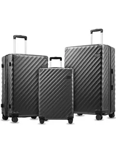 LUGGEX 3 Piece Set Luggage with Spinner Wheels, Polycarbonate Expandable Hard Shell Suitcase with TSA Lock for Travel & Business