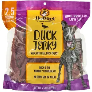 Premium Duck Jerky Dog Treats 2.5 lbs Grain Free Low Ingredient USA Tested Super Value Pack
