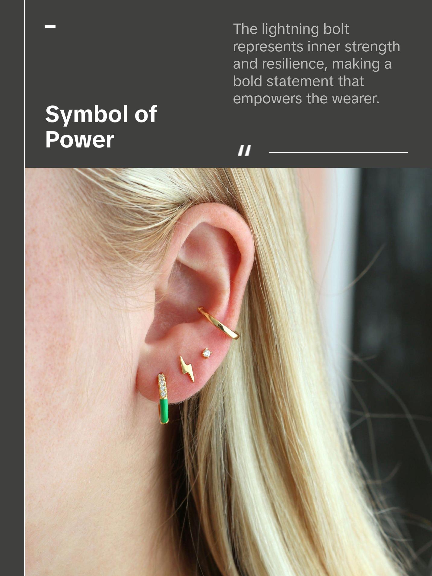 Lightning Bolt Stud Earrings