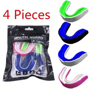 4-Piece Set Of Boxing, Taekwondo, Sanda, Basketball, Rugby, And Sports Anti Grub Mouthguards