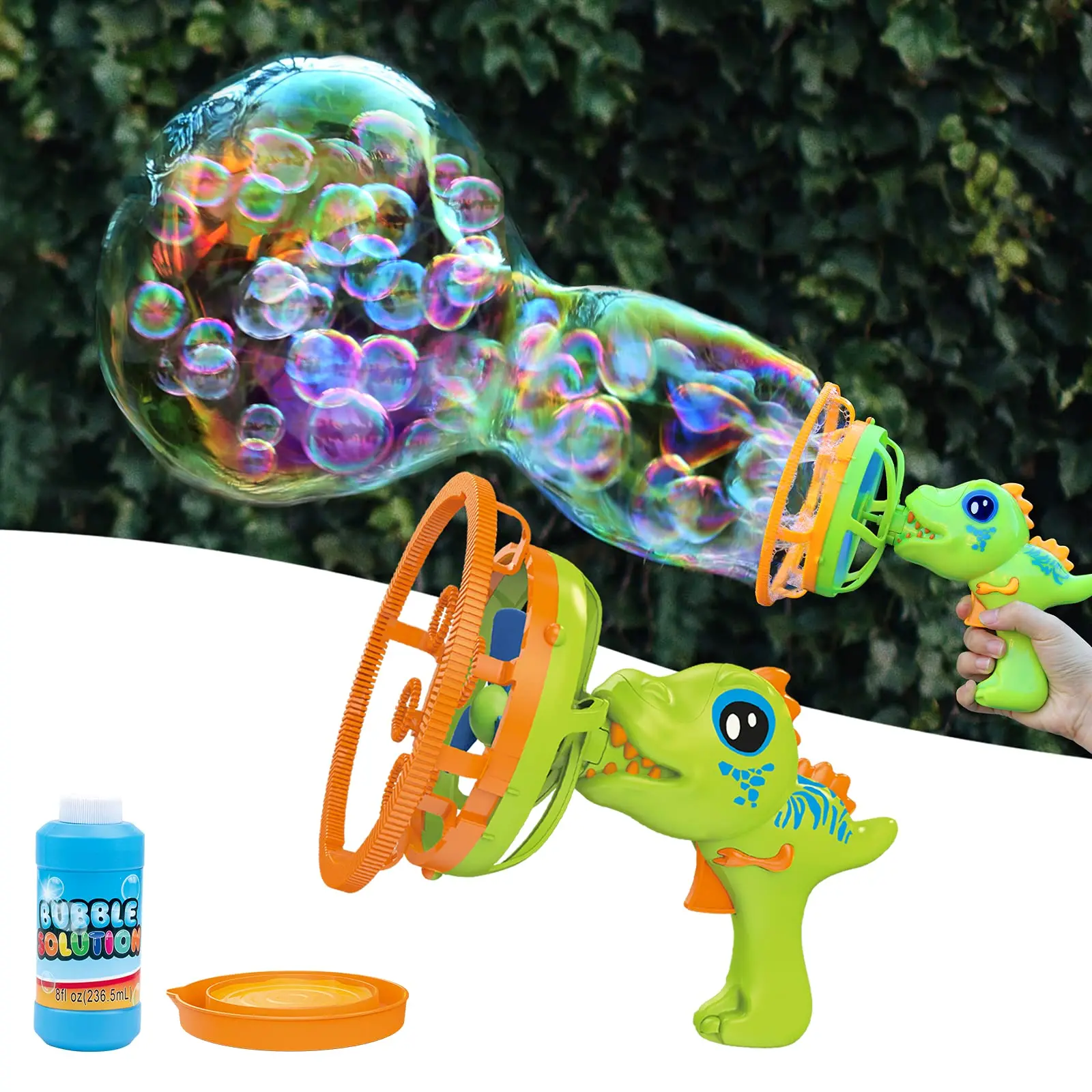 Bubble Gun Bubble Machine Dinosaur Bubble Machine Toy for Kids & Toddlers Bubble Gun Party Gift Birthday Christmas Easter Gift for 3 4 5 6 7 8 9 Years Old Boys and Girls (Green)