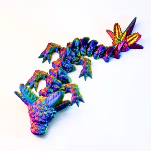 Dragon Fidgets Axolotl Dragon Articulated 3D Printed Desk Decor - Vivid Craftsmanship, Articulated Motion, Custom Color Options - Tail, Decorative Ornaments Lightweight