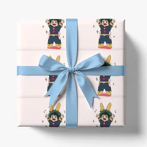 Cute Deku Anime Wrapping Paper | My Hero Academia Chibi Gift Wrap | Christmas Holiday Paper Roll