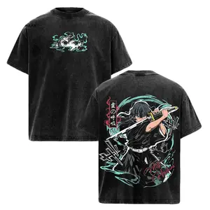 Valentine Tokito Muichiro Mist Hashira Demon Slayer Infinity Castle Anime Graphic Tee – Acid Washed Oversized Cotton Streetwear T-Shirt, Anime Merch Gift