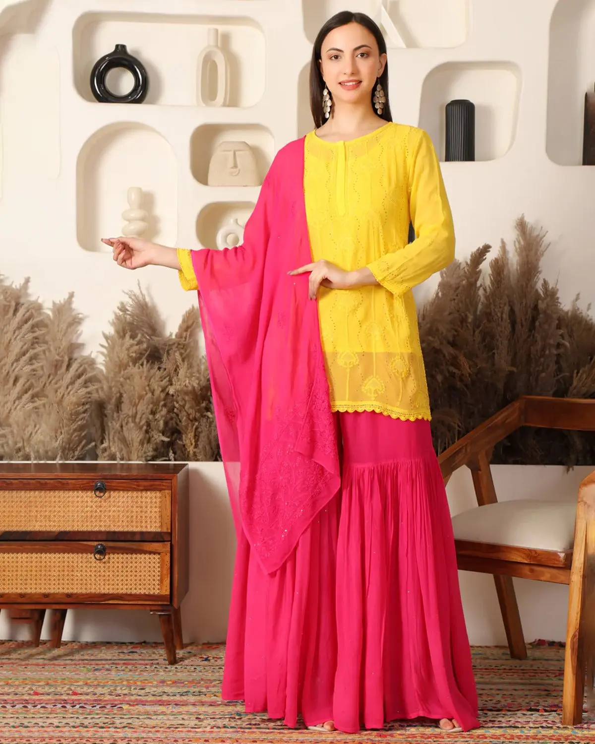 Khwaab Rang Georgette Sharara Set