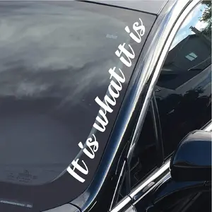 1PC Street Trendy Casual Attitude Logo Sticker Stick on car windows or attitude-style backpacks, this "It's what it is" slogan has a relaxed attitude vibe. Life relaxation lovers can use it as a super fitting car decoration Car Stickers