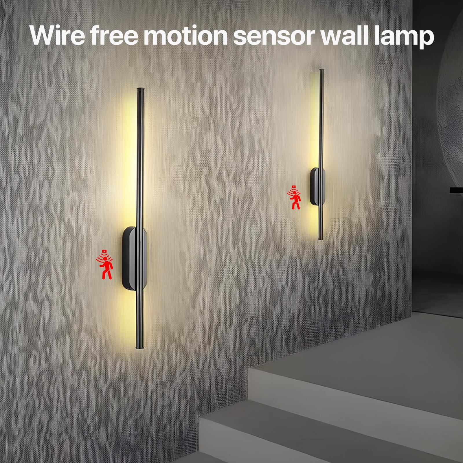 GLITGATE Battery Operated Wall Sconce Set of 2, Dimmable Battery Wall Sconce with Remote Control,3000K-6500K LED Wireless Wall Light for Bedroom,Living Room,  Black(2 Pack)