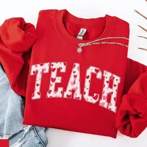 Teacher Valentine Gildan Sweatshirt, Valentine Teacher Sweater, Cute Teach Valentine Crewneck, Sweet Teacher Valentine Gift, Cozy Teacher Gift