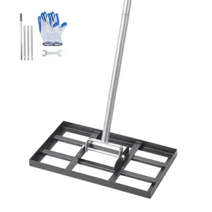 fathersdaygift VEVOR Lawn Leveling Rake, Lawn Leveler with 78 in Handle, 17x10 in Ground Plate, Rust-Resistant Carbon Steel Soil Leveler, 5 Heights Adjustable, Effort Saving Lawn Leveling Tool for Yard Golf Court